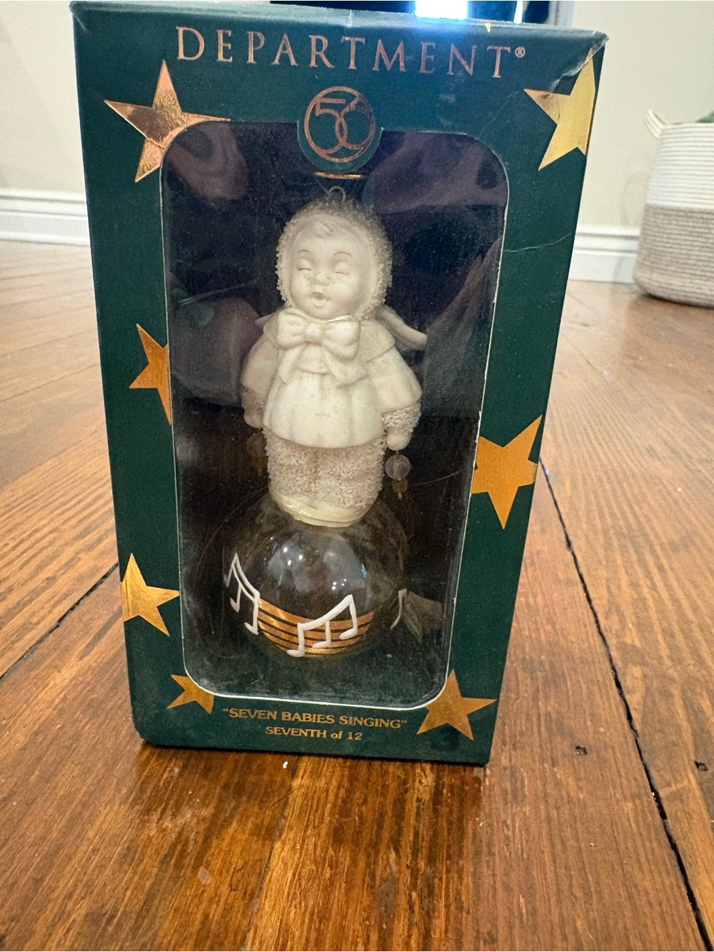 Department 56 White and Gold 'Seven Babies Singing' Christmas Ornament